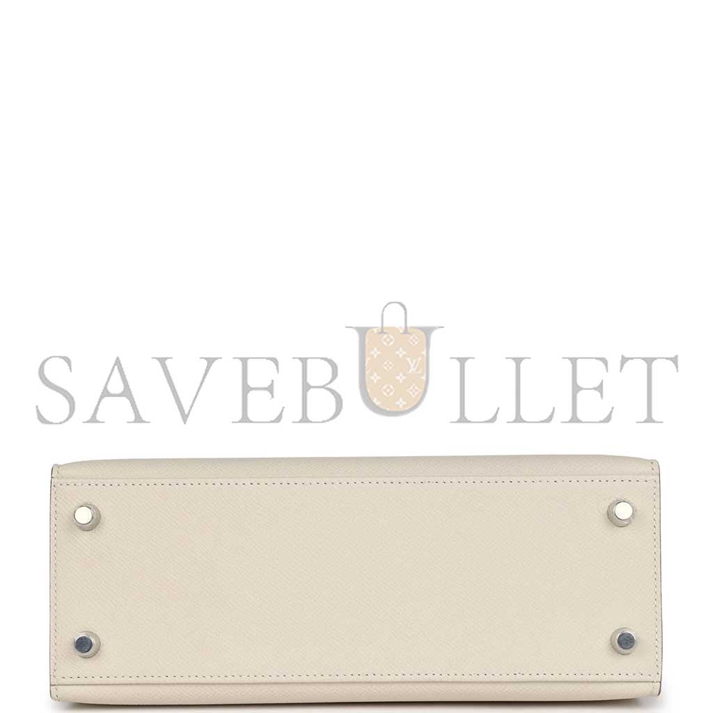 HERMÈS MASTER KELLY SELLIER 25 CRAIE EPSOM PALLADIUM HARDWARE (25*17*7cm)